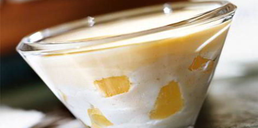 Рецепт ананасового крема с винной пенкой