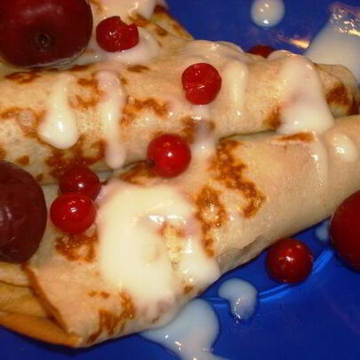 Банановые блинчики с восхитительным ванильным заварным кремом на Масленицу