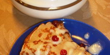 банановые блинчики с восхитительным ванильным заварным кремом на масленицу