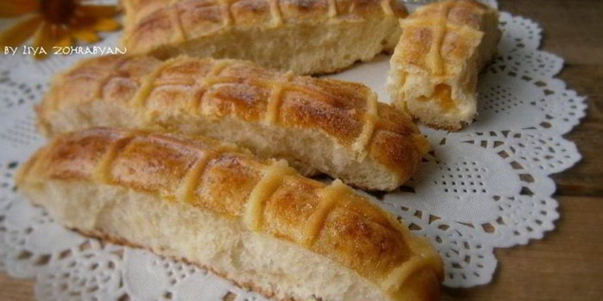 Рецепт булочек с заварным кремом и персиком