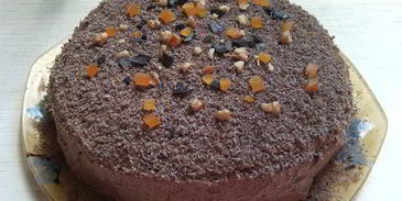 воздушный тыквенно-ореховый бисквит с тыквенно-шоколадным кремом