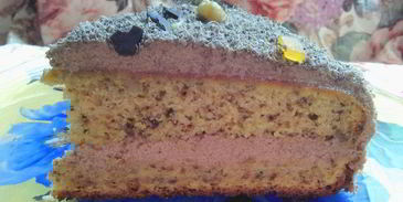 воздушный тыквенно-ореховый бисквит с тыквенно-шоколадным кремом