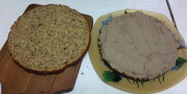 воздушный тыквенно-ореховый бисквит с тыквенно-шоколадным кремом