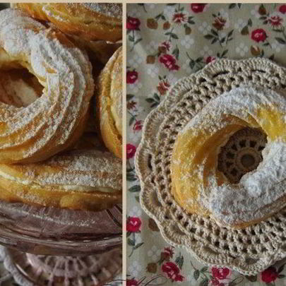 Заварные кольца с творожным кремом