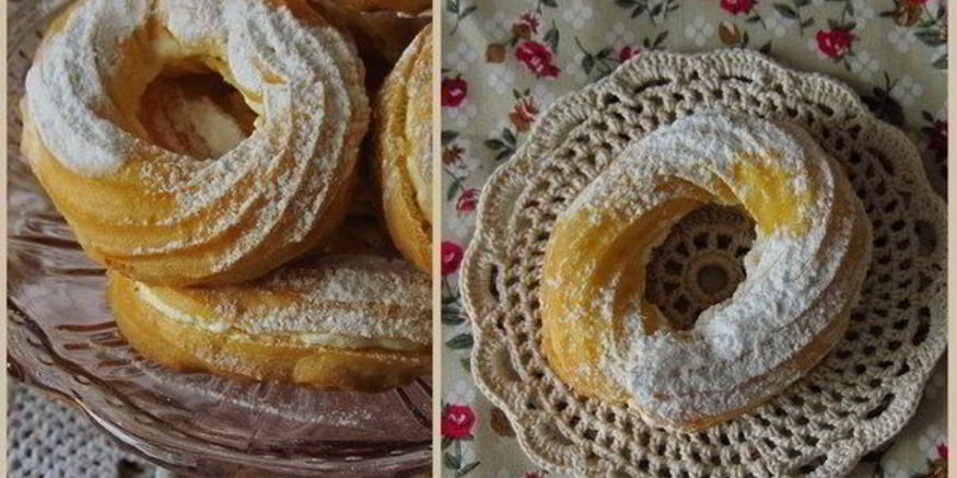 Рецепт заварных колец с творожным кремом
