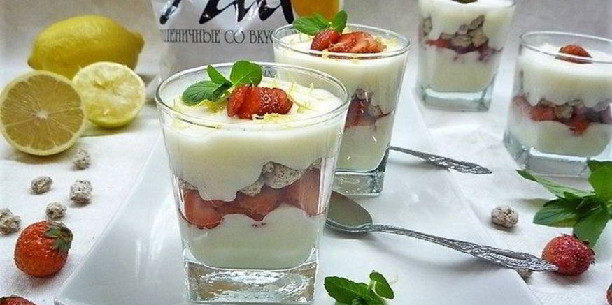 Рецепт лимонно-клубничного пудинг с отрубями