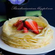 Рецепт Мильфея из креп с миндалем, цитрусовым курдом и клубникой