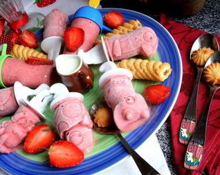 Бананово-клубничное мороженое