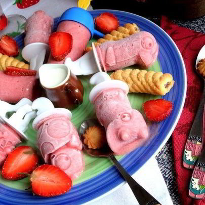 Бананово-клубничное мороженое