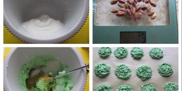 мороженое с кокосово-фисташковой прослойкой и сорбетом из маракуйи