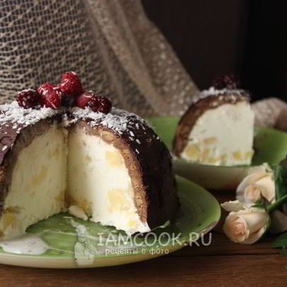 Торт-мороженое с ананасом