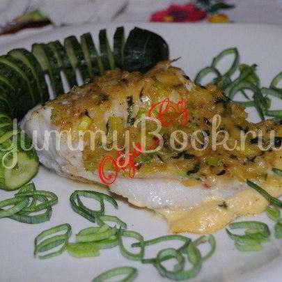 Филе трески, запеченнoе в муссе из лука-порея и базилика