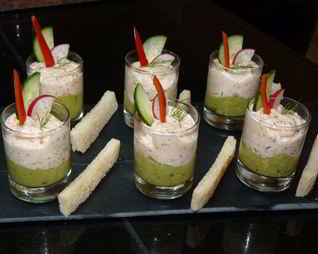 Рыбный мусс с кремом из авокадо