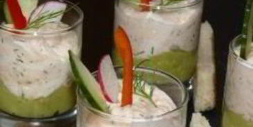 рыбный мусс с кремом из авокадо