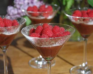 Шоколадный мусс с малиной