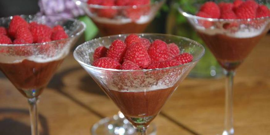 Рецепт шоколадного мусса с малиной