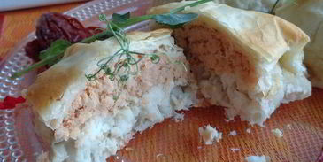 треска под муссом в тесте фило