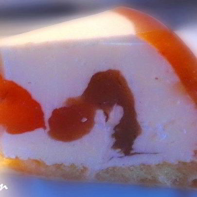 Творожный мусс в персиковом желе