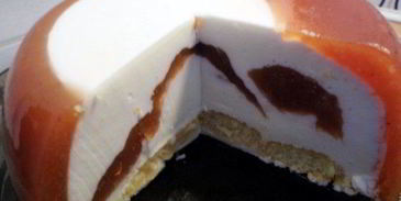 творожный мусс в персиковом желе