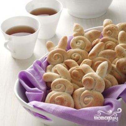 Пасхальные рогалики в форме овечки и зайки