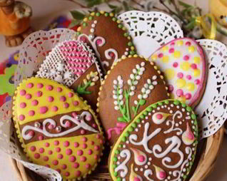 Расписные пряники Пасхальные яйца имбирные