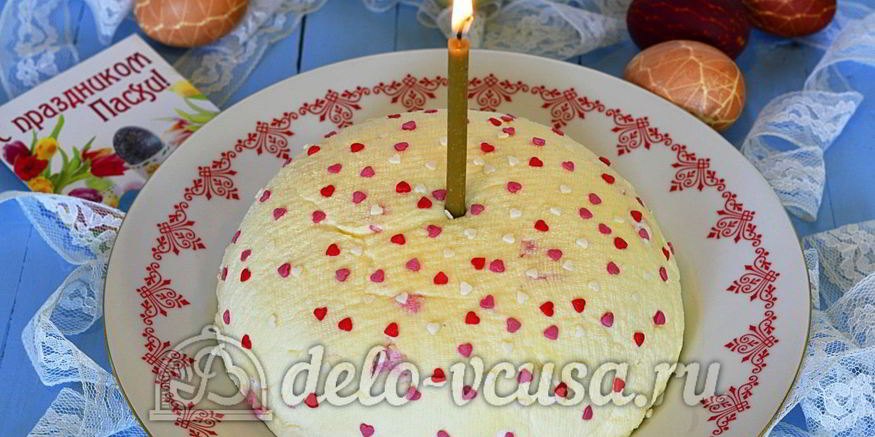 Рецепт творожной пасхи со сгущенкой