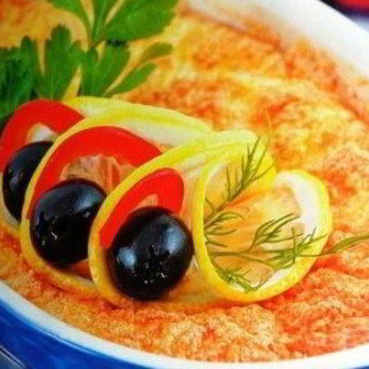 Камбала в суфле из сыра