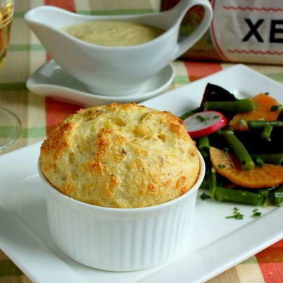 Рыбное суфле с горчичным соусом