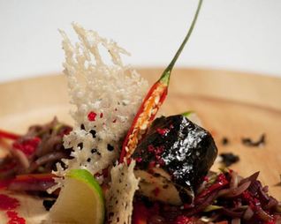 Суфле из судака с овощным жюльеном