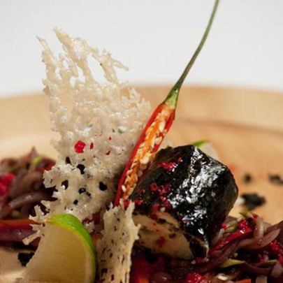 Суфле из судака с овощным жюльеном