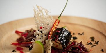 суфле из судака с овощным жюльеном