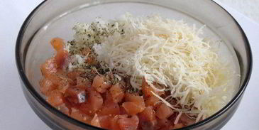 суфле с рисом, семгой и сыром джюгас