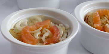 суфле с рисом, семгой и сыром джюгас