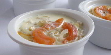 суфле с рисом, семгой и сыром джюгас