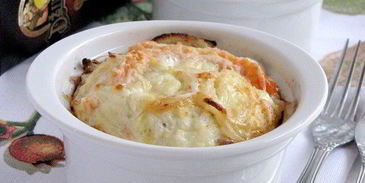 суфле с рисом, семгой и сыром джюгас