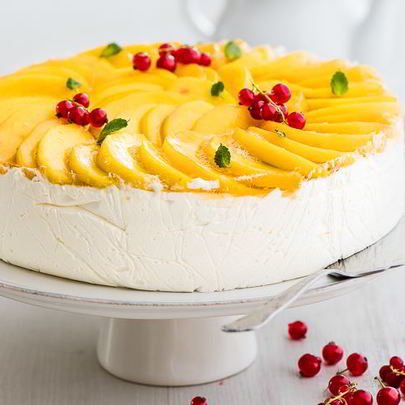 Торт-суфле с персиками