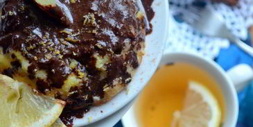 творожно-лимонное суфле под растопленным шоколадом