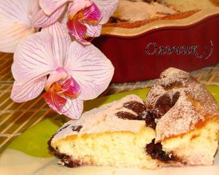 Творожное суфле с крыжовником и шоколадом