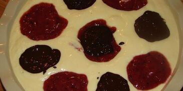 творожное суфле с крыжовником и шоколадом