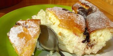 творожное суфле с крыжовником и шоколадом