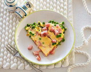 Яичное суфле с ветчиной в мультиварке