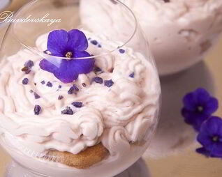 Фиалковое Тирамису без сырых яиц