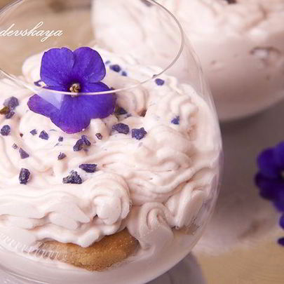 Фиалковое Тирамису без сырых яиц