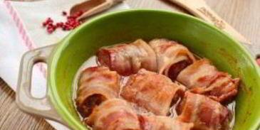 фрикадельки с беконом в сливочно-томатном соусе