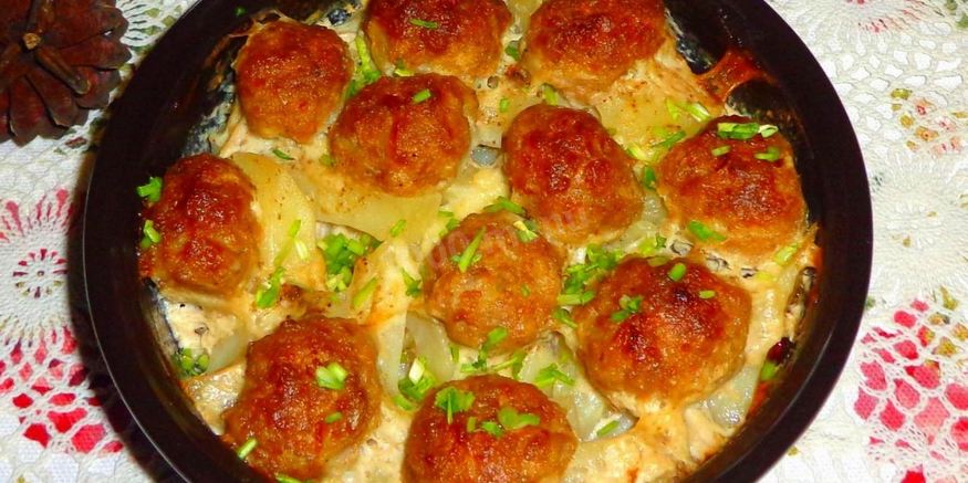 Рецепт фрикаделек с картошкой в духовке
