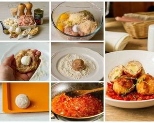 Куриные фрикадельки с моцареллой