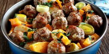 сливочная тыква с фрикадельками