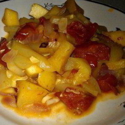 Гарнир из кабачков с яблоками