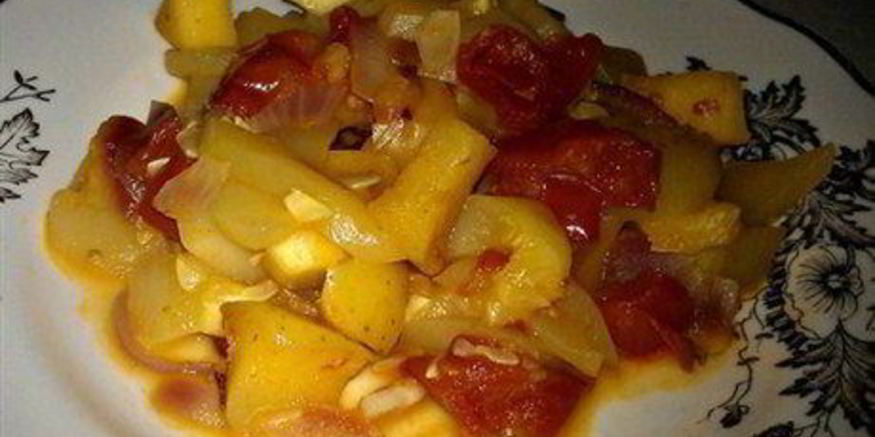 Рецепт гарнира из кабачков с яблоками