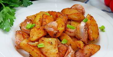 картофель с чесноком и зеленью
